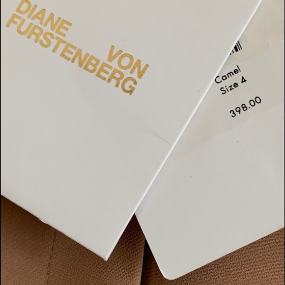 NWT DVF Wide Leg, Front Pleat Pant (Camel, Sz 4) - Picture 6 of 14